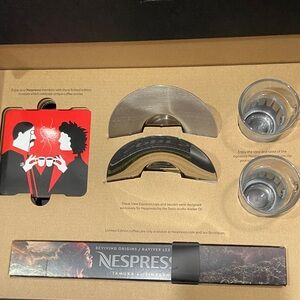 Nespresso Limited Edition Glass Set with Silver Holder